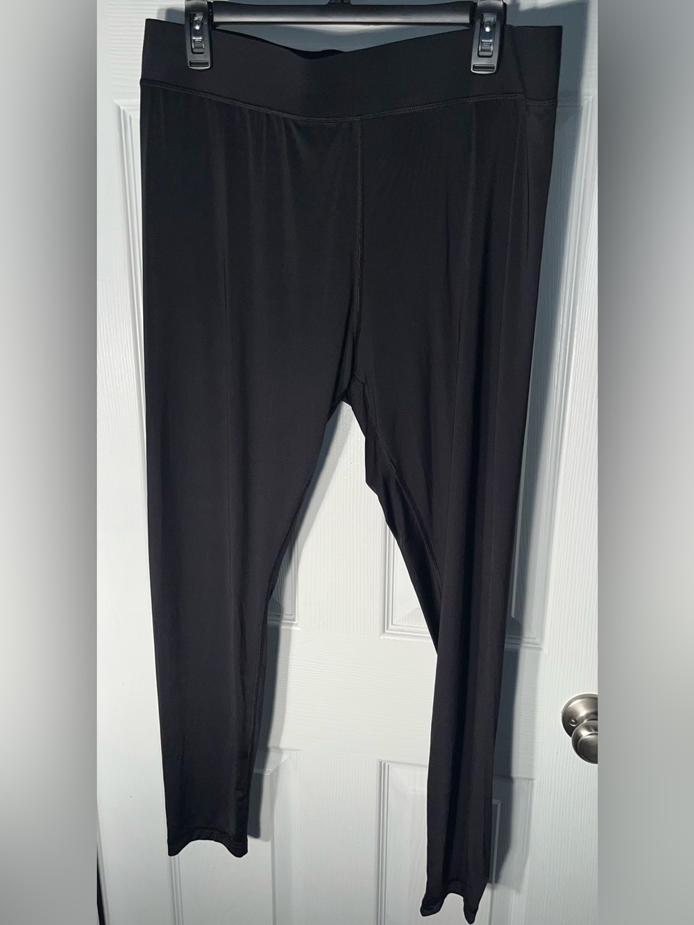 Women’s Lands' End Black Base Layer Leggings Size Large Polyester Lightweight